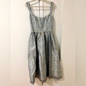 Markarian Apple Brocade Midi Dress